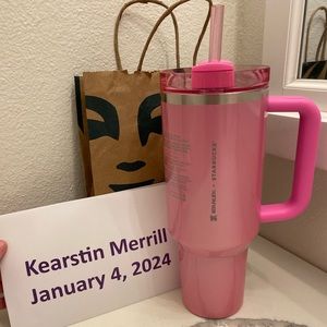 NWT Stanley + Starbucks Target exclusive Winter Pink Shimmery 40 oz Tumbler